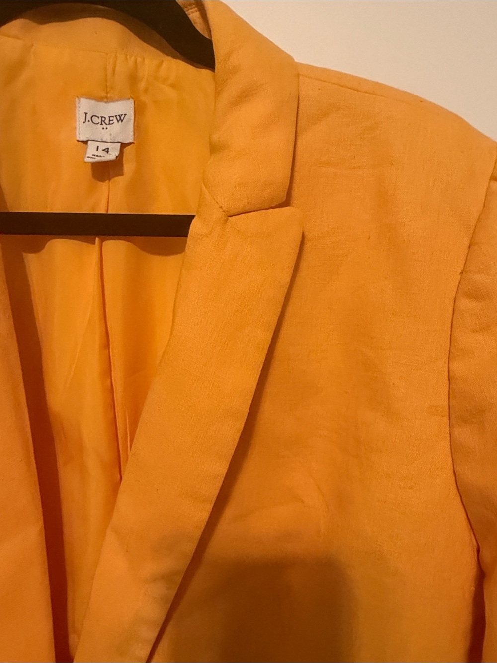 J. Crew Linen and Cotton Blend Holland Bright Sunny Yellow Single-Button Blazer - Picture 7 of 8